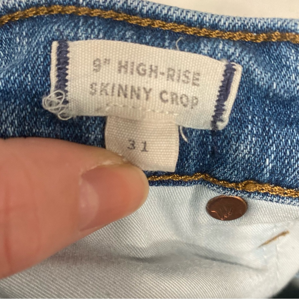 Madewell 9” High Rise Skinny Crop Blue Jeans Women’s 31 - Picture 8 of 8